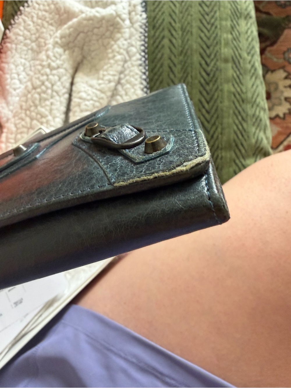 Balenciaga lambskin classic moto wallet - Picture 2 of 4